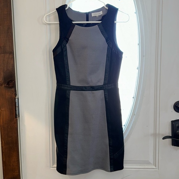 NWT SUGARLIPS Black Gray Panel Pencil Dress Women Size Small - Picture 1 of 7